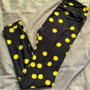 LuLaRoe Yellow Polka Dot Leggings